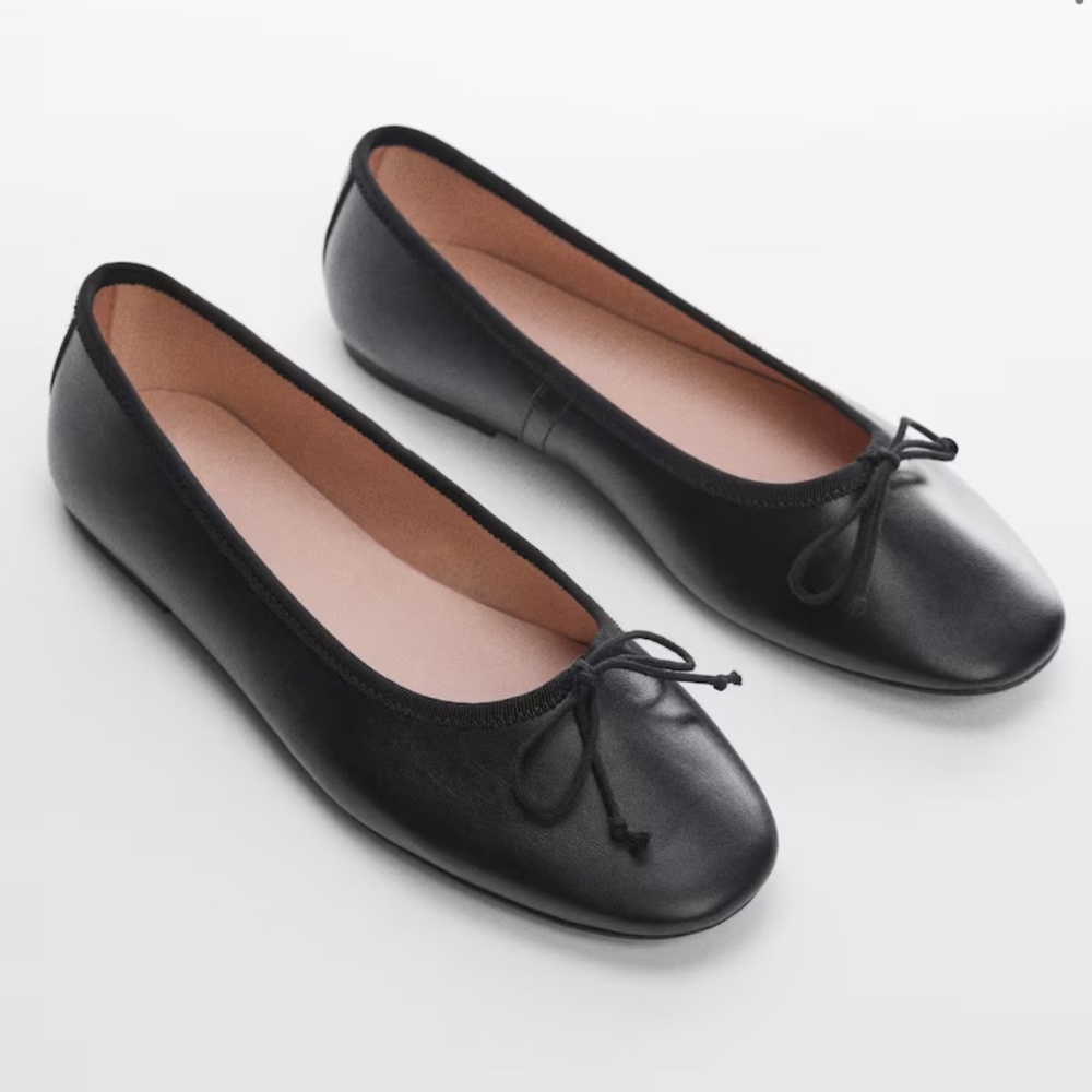 Mango black ballet flats